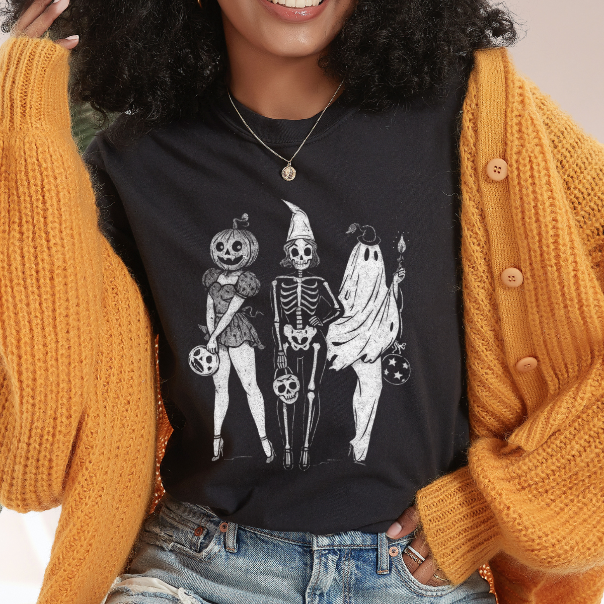 Halloween Girls White SINGLE Color DTF Transfer