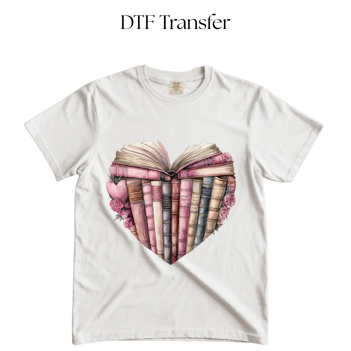 Books Heart DTF Transfer