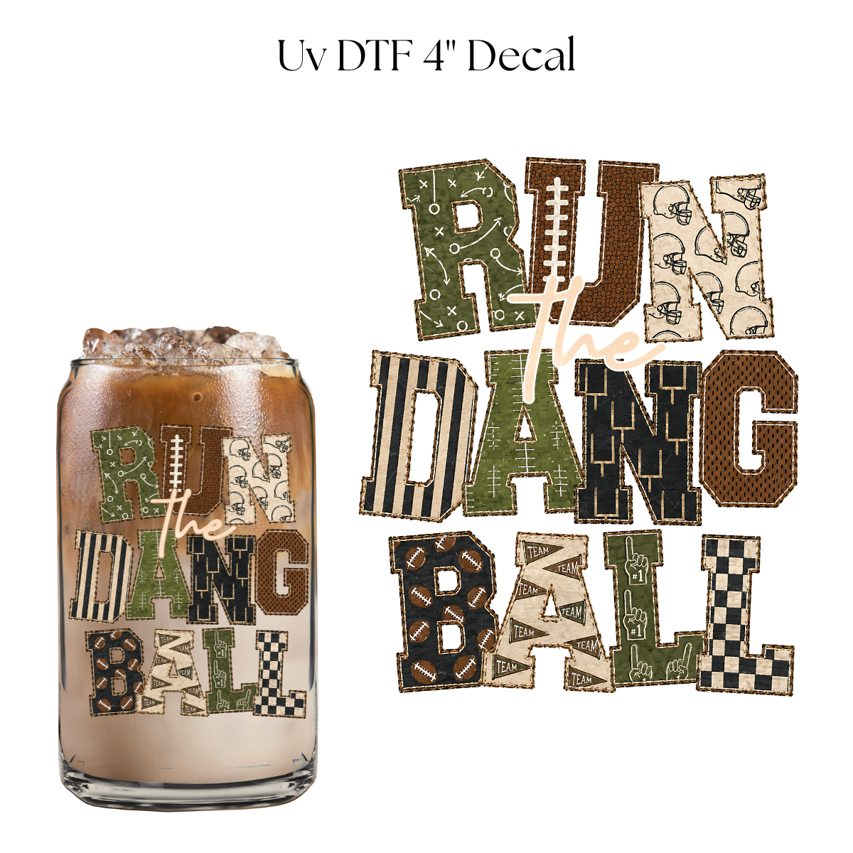 Run the Dang Ball 4” UV DTF Cup Decal