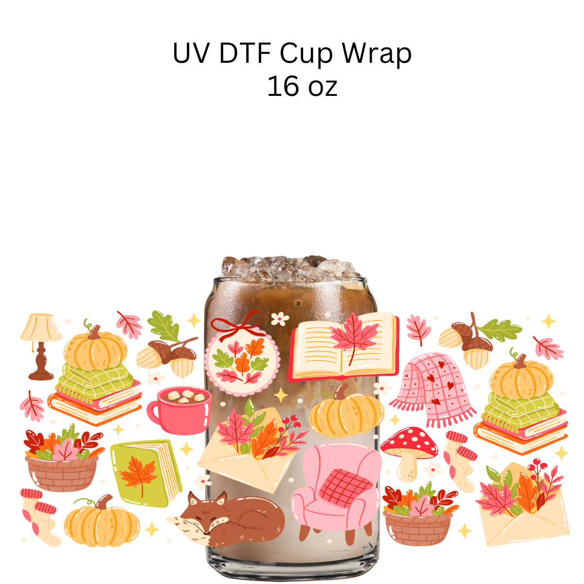 Pink Fall UV DTF Wrap