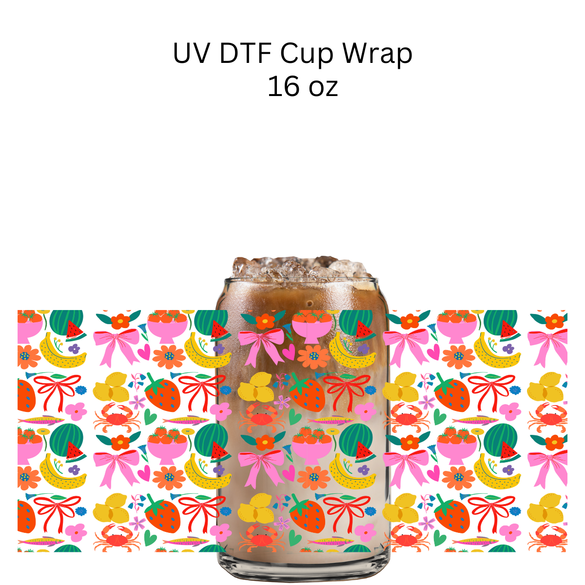 Bright Fruits UV DTF Cup Wrap