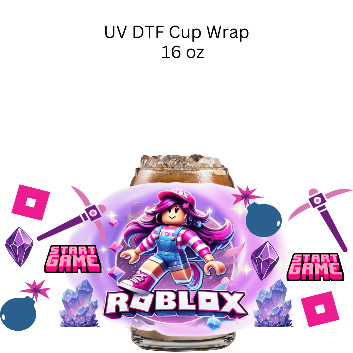 Rob Game Girl UV DTF Cup Wrap
