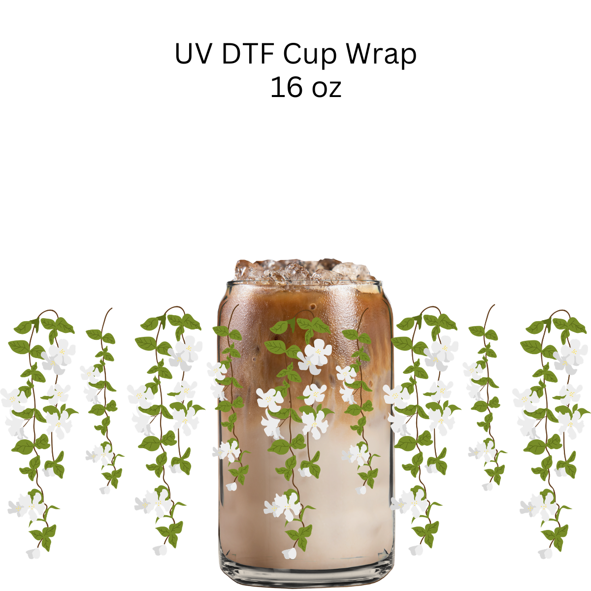 Jasmine Vines UV DTF Cup Wrap