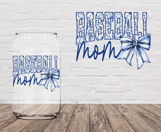 Blue Baseball Mom 4" UV DTF
