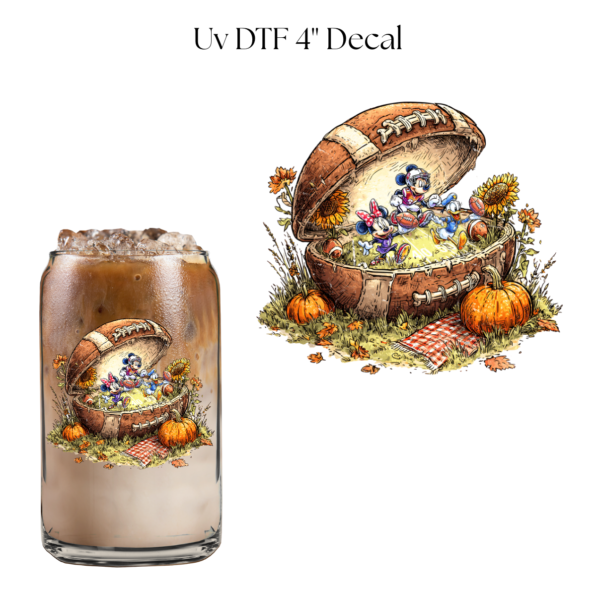 Mouse Friends Football 4” UV DTF Decal