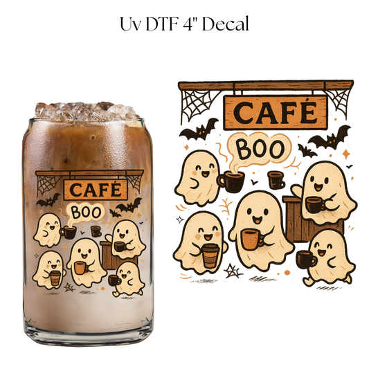 Cafe Boo 4” UV DTF Decal