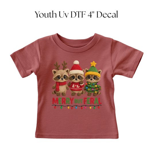 YOUTH Merry But Feral Faux Yarn DTF Transfer