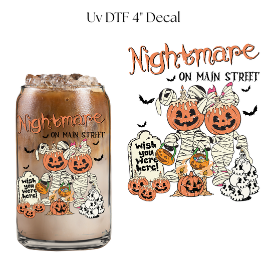 Nightmare on Main Street YOUTH 4” UV DTF Decal