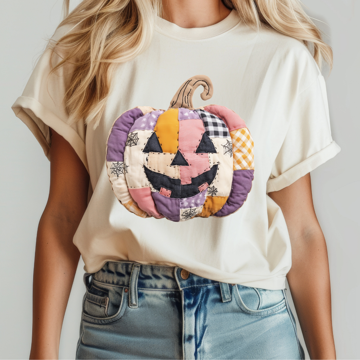 Faux Applique Pumpkin Dtf Transfer