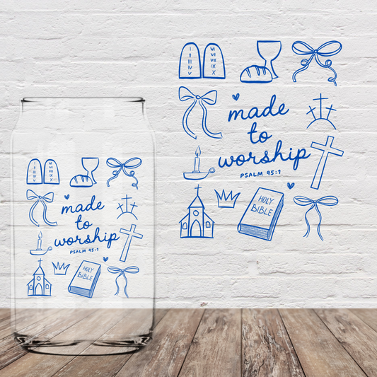 Made to Worship BLUE 4" UV DTF