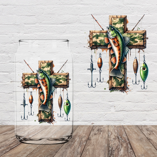 Cross and Fish 4" UV DTF