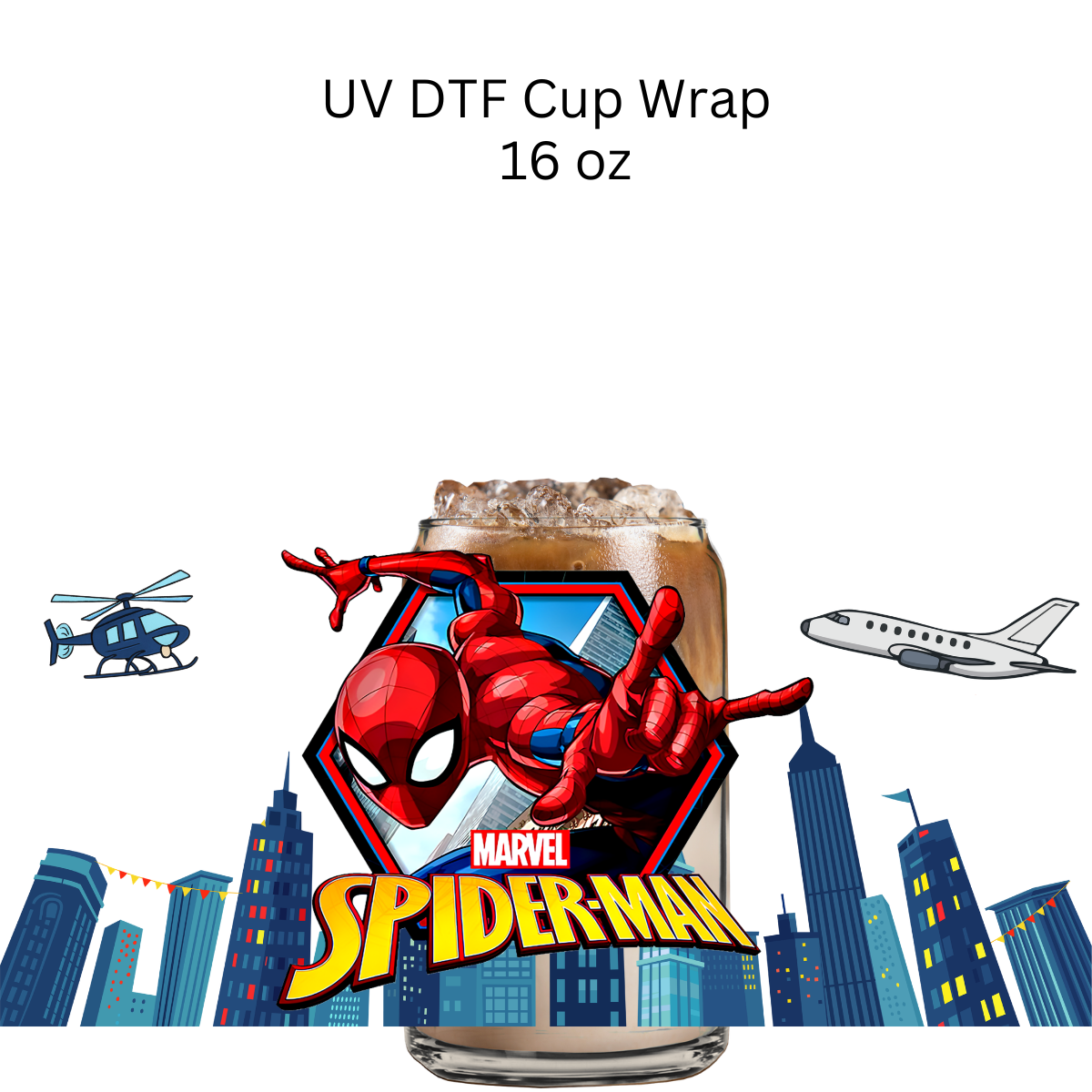 Spider Guy UV DTF Cup Wrap