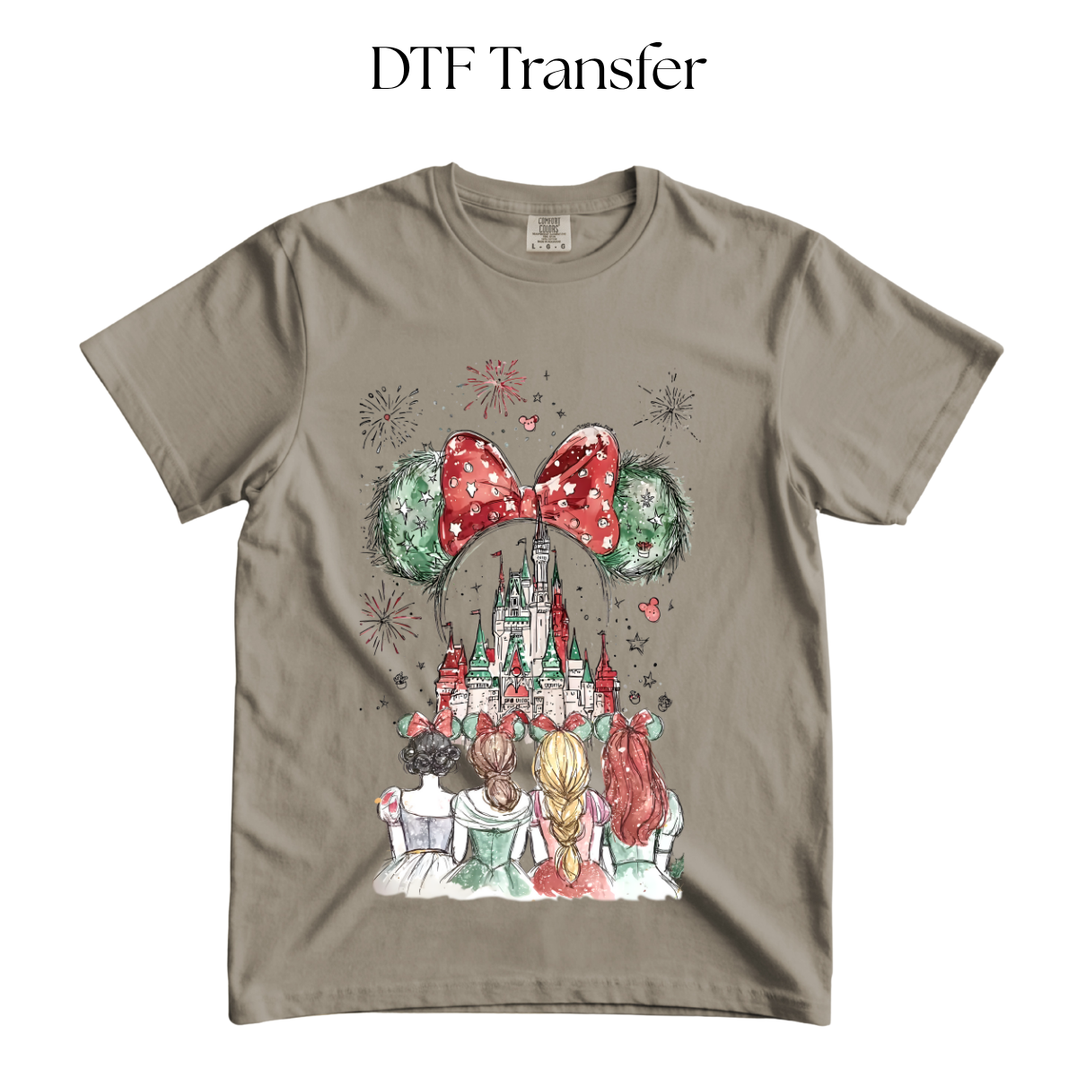 Christmas Princess Castle DTF Transfer