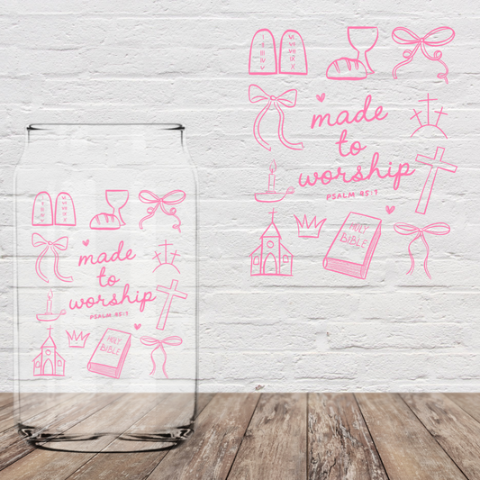 Made to Worship PINK 4" UV DTF