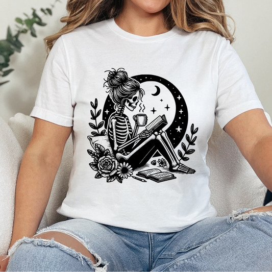 Girl Reading Moon Single Color Dtf Transfer