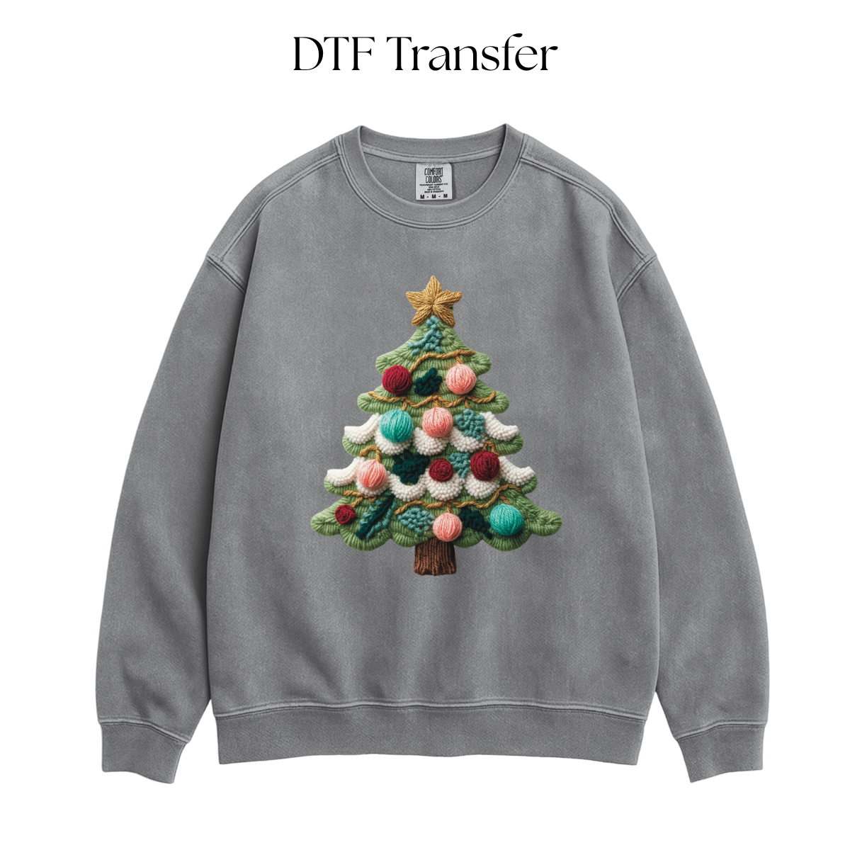 Christmas Tree Faux Yarn DTF Transfer