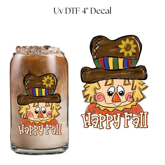 Happy Fall Scarecrow 4” UV DTF Decal