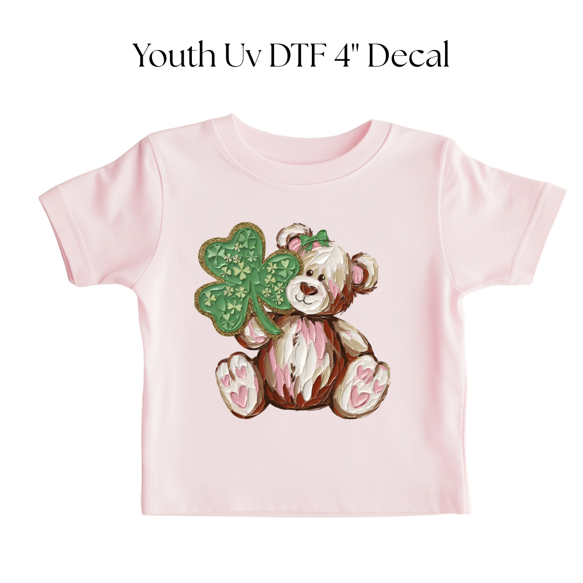 YOUTH Bear and Clover Painting DTF Transfer