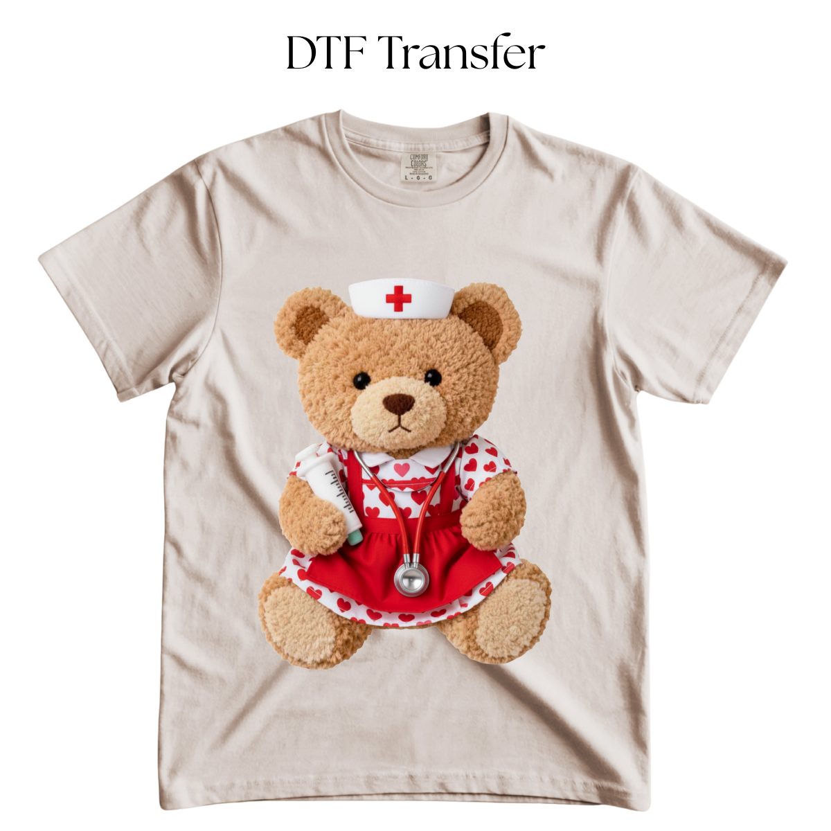 Valentines Nurse Bear DTF Transfer