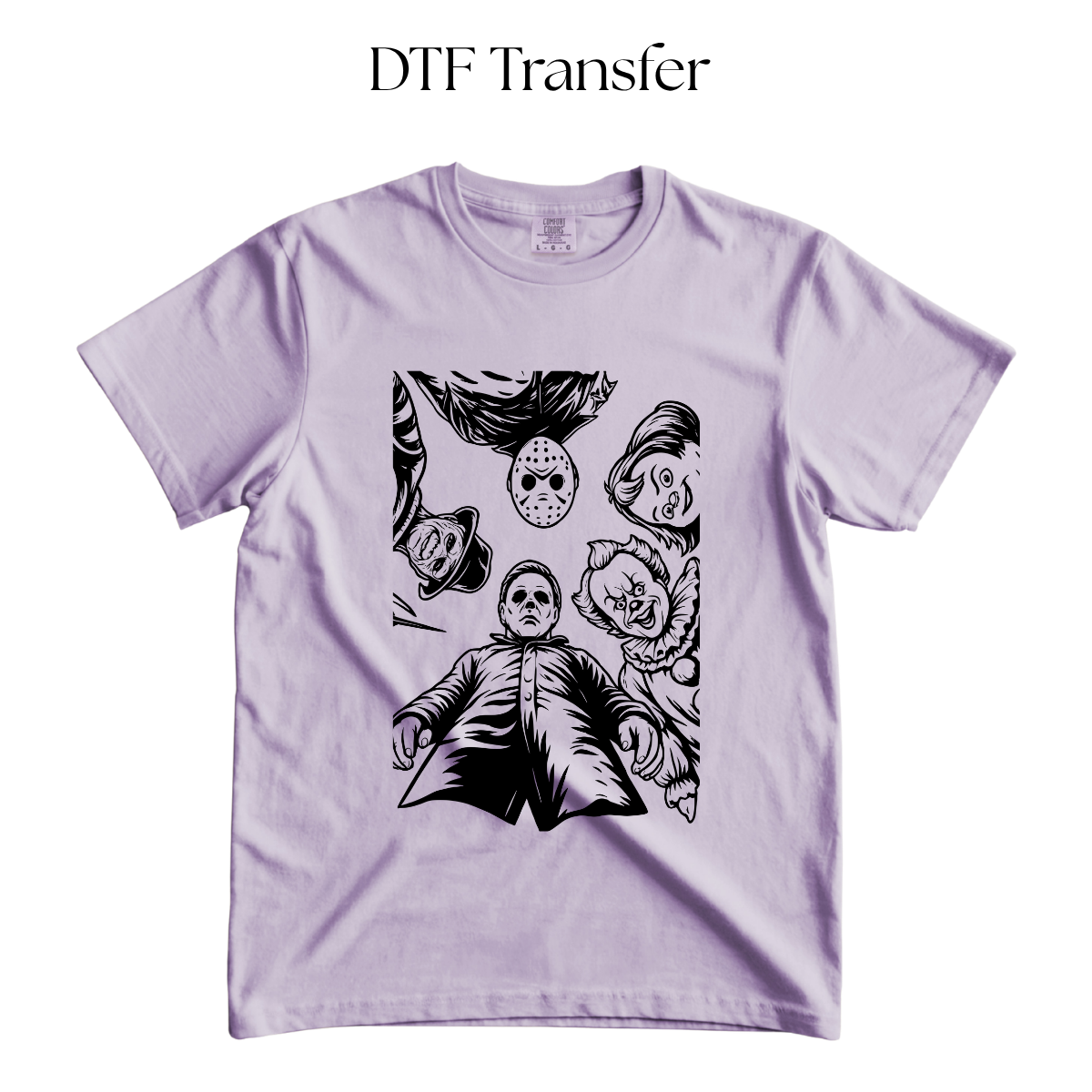 Monsters Looking Down Single Color Dtf Transfer