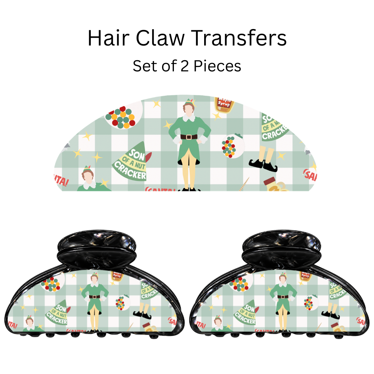 Son of a Nut Cracker UV DTF Transfer for 3.19” Claw Clip (Set of 2)