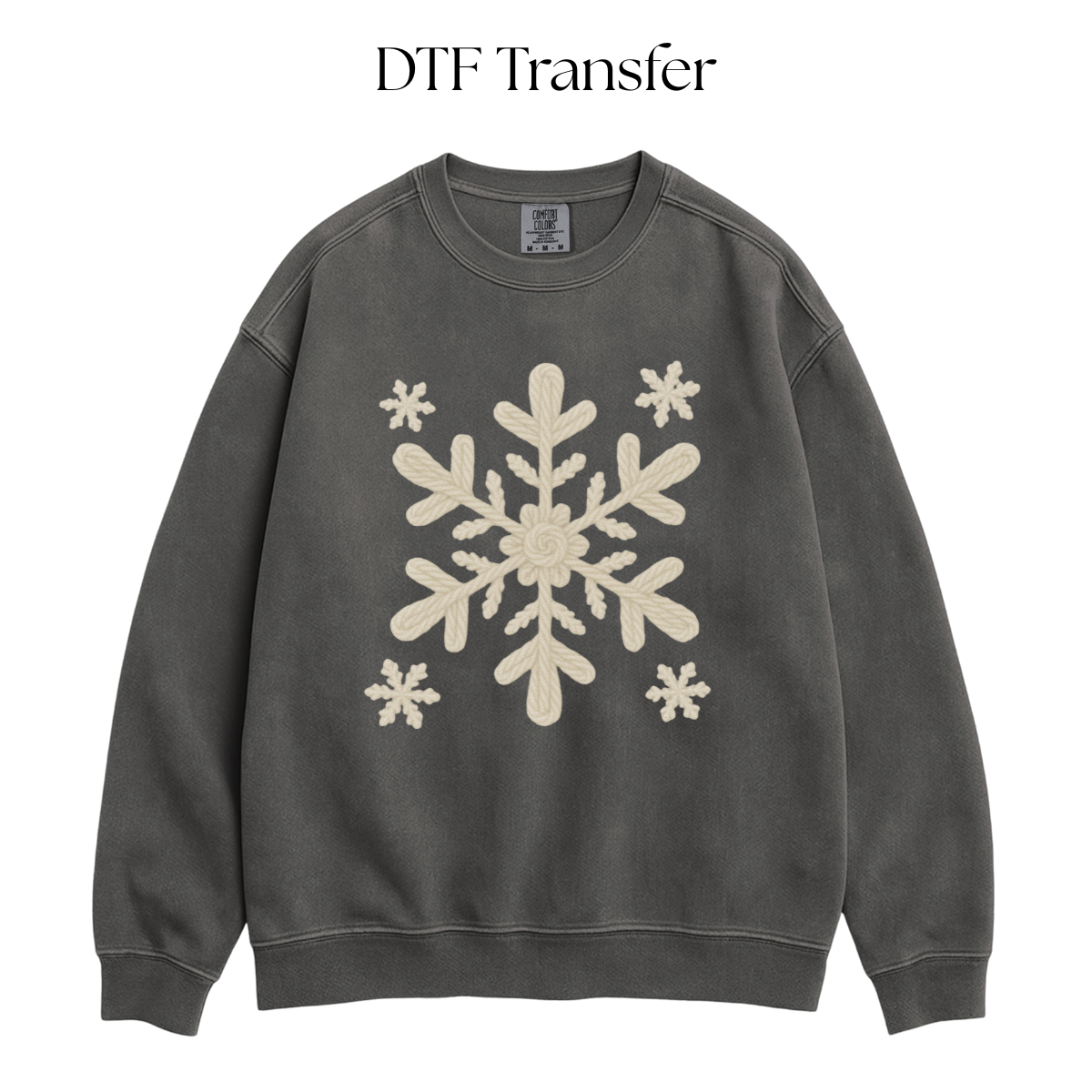Snowflake Faux Yarn DTF Transfer