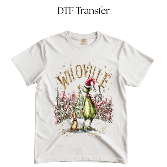 Green Monster Who Town DTF Transfer