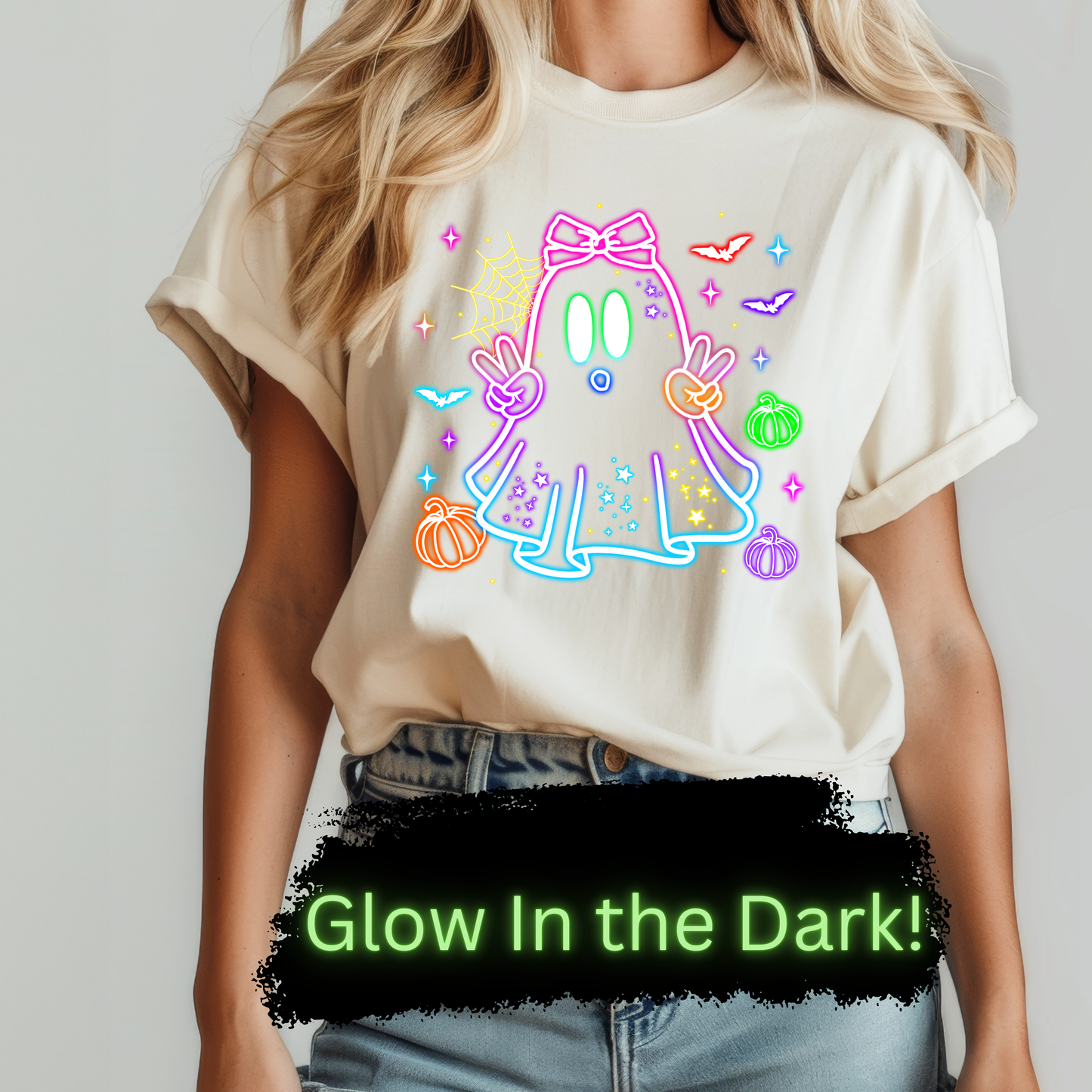GOOD Glow Ghostie DTF Transfer GLOW IN THE DARK