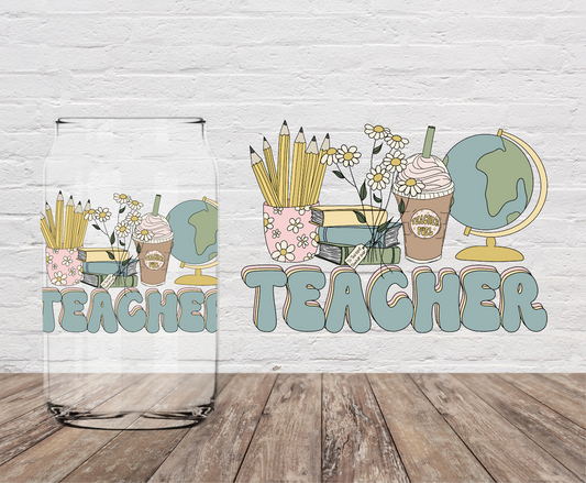 Teacher Blue 4" UV DTF