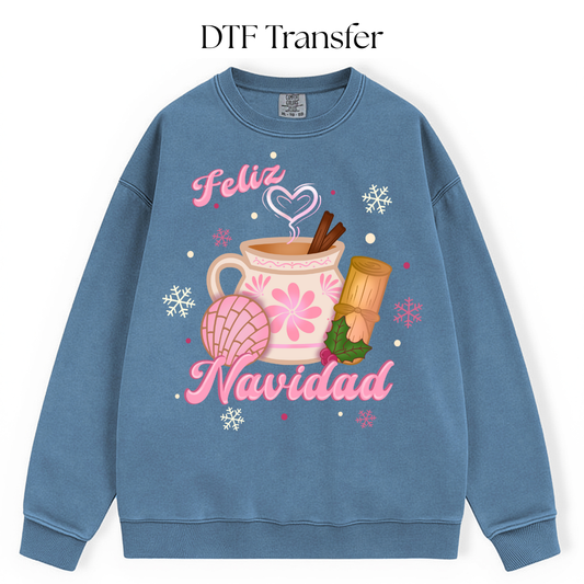 Pink Feliz Navidad DTF Transfer