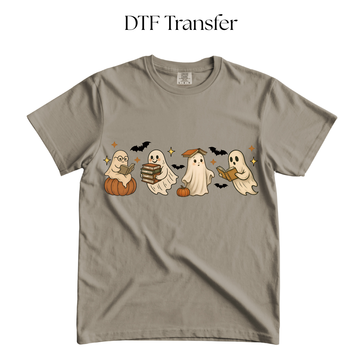 Ghost Pumpkin Books DTF Transfer