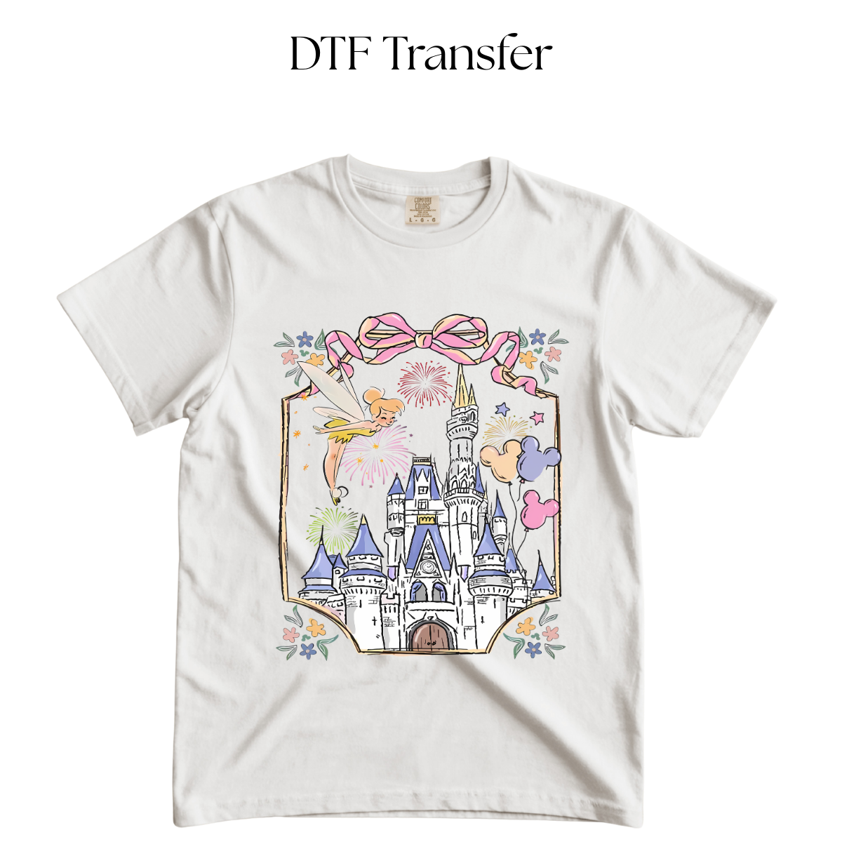Enchanted Pastel Color Castle DTF Transfer