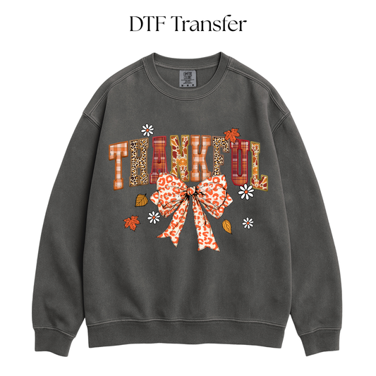 Thankful Orange Bow DTF Transfer