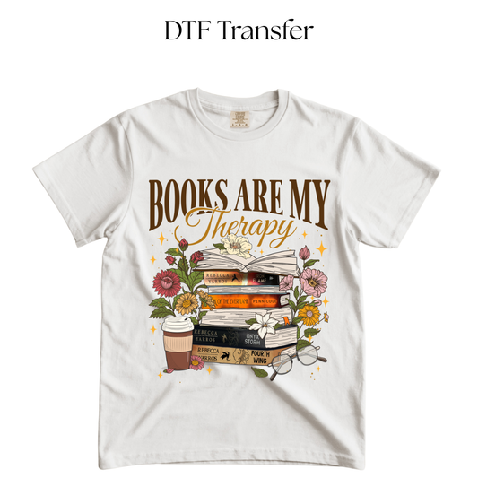 Books are My Therapy Dragons DTF Transfer
