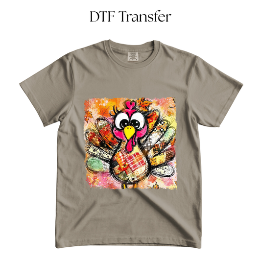 Colorful Turkey DTF Transfer