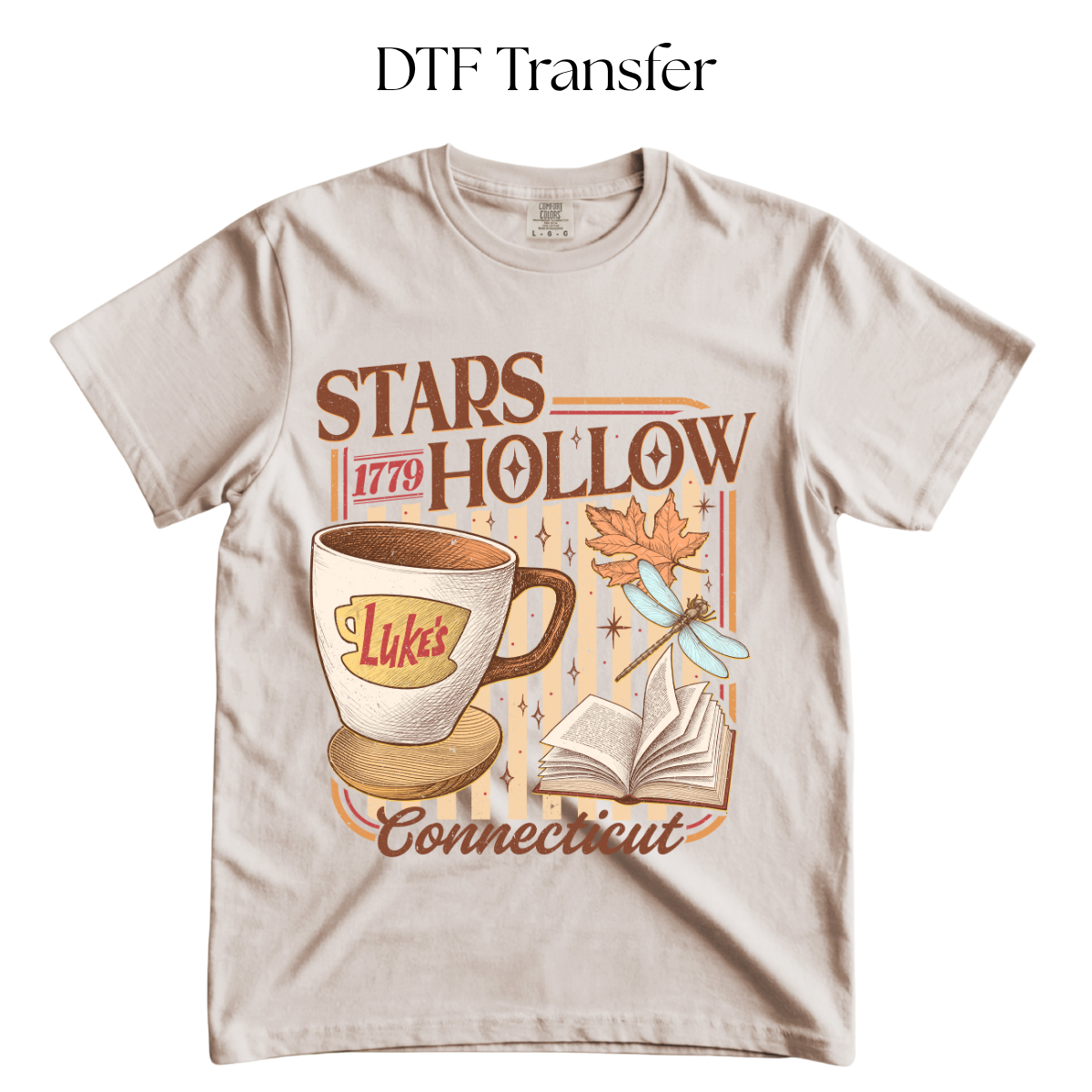 Stars Coffee Cup DTF Transfer
