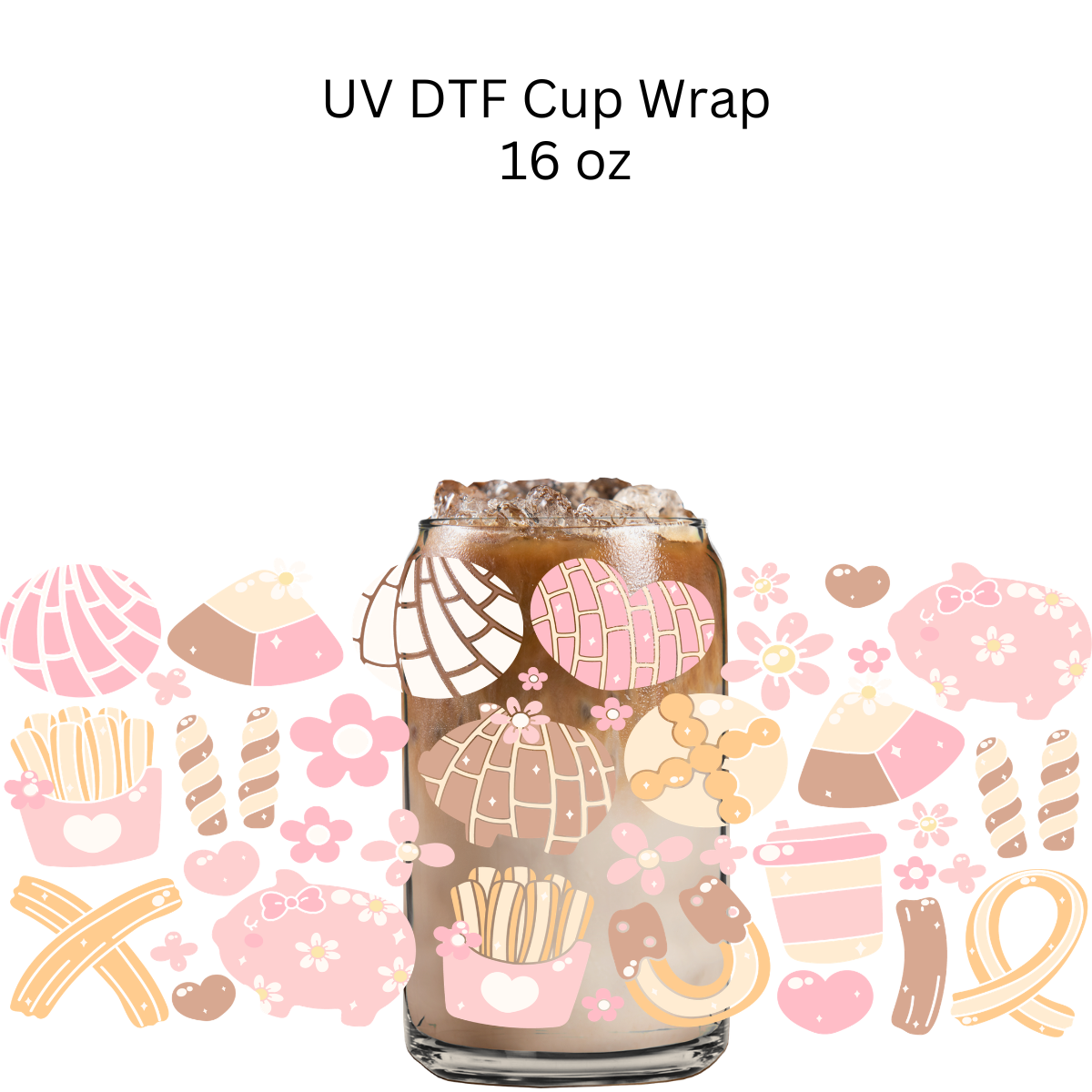 Cute Mexican Snacks UV DTF Cup Wrap