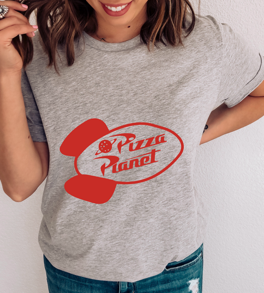 Planet Pizza (RED) SINGLE COLOR DTF TRANSFER