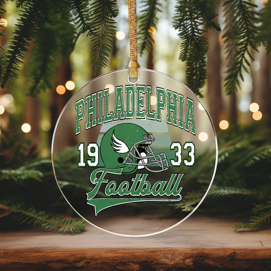 Phil Football Ornament Size LAST CHANCE  UV DTF DOUBLE SIDED