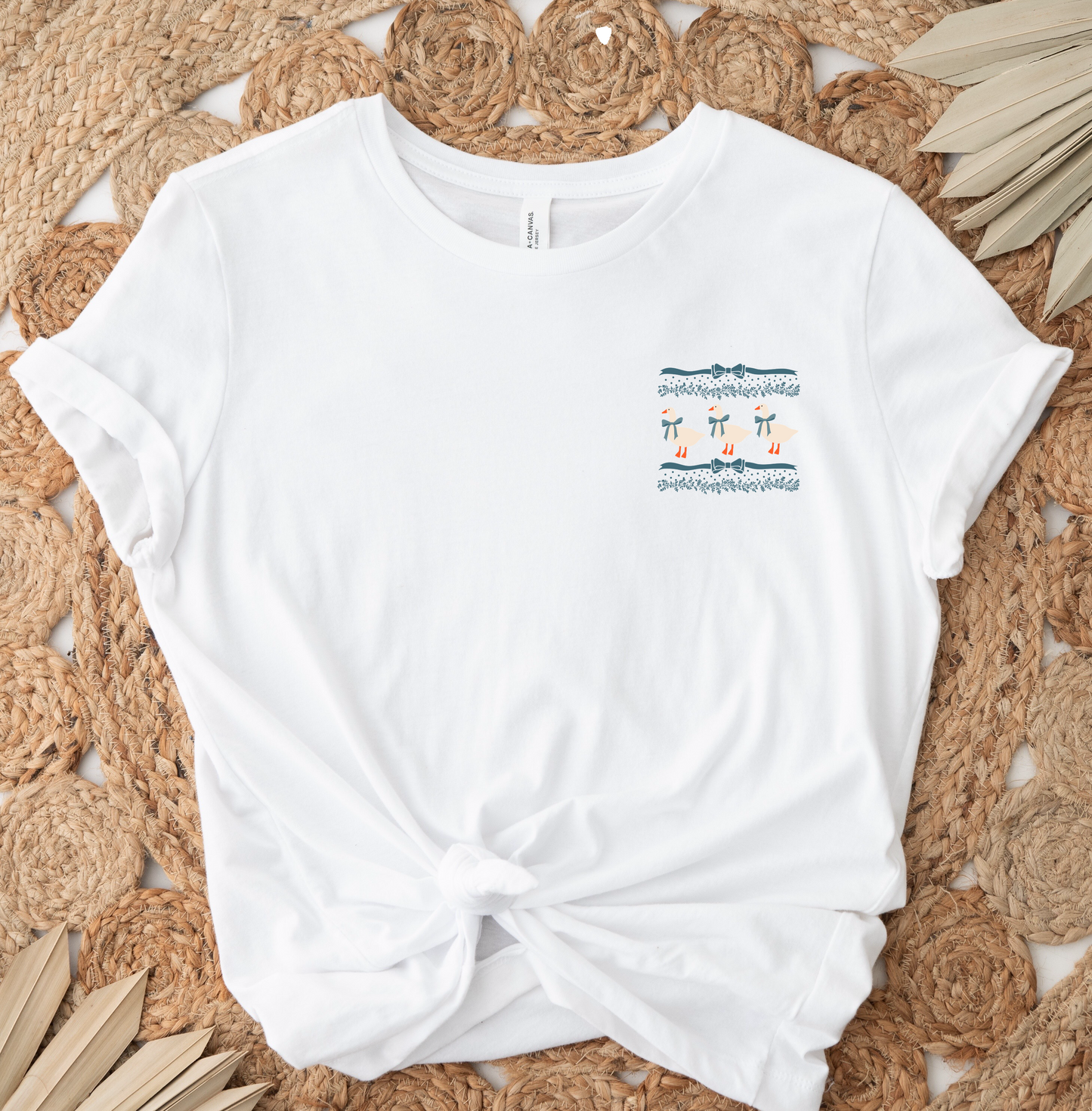 Ducks Blue Bows DTF TRANSFER