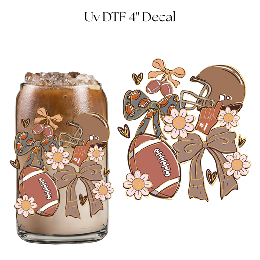 Football Bows 4" UV DTF