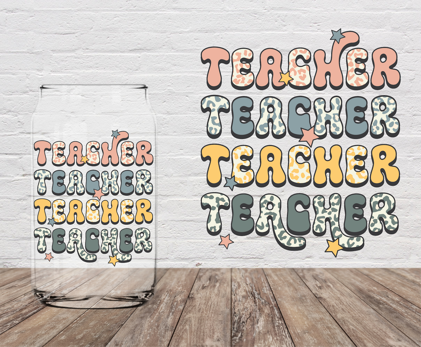 Teacher Stacked 4" UV DTF Last Chance