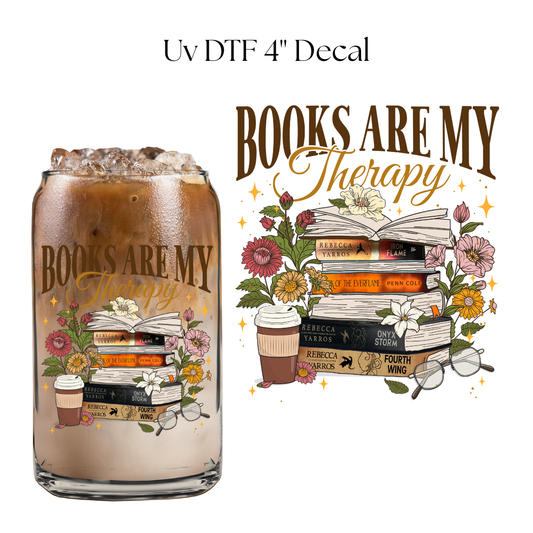 Books are My Therapy Dragons 4” UV DTF Decal
