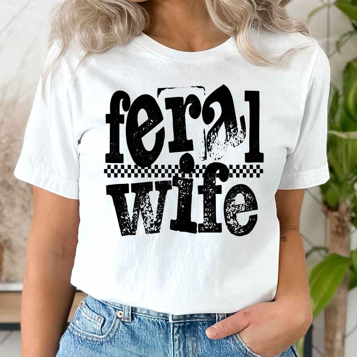 Feral Wife Black Single Color DTF Transfer
