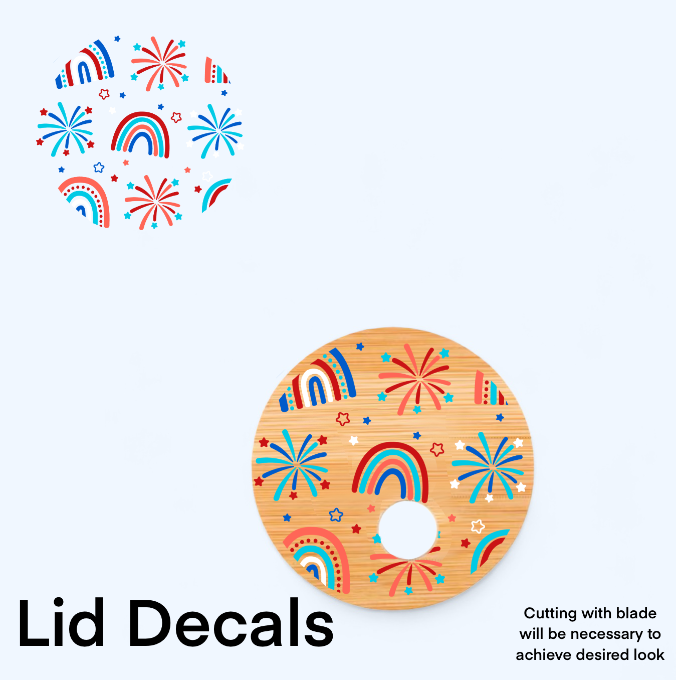 Red White & Blue Rainbows UV WRAP & LID