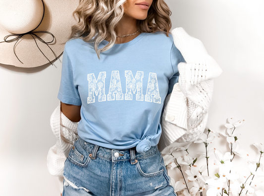 MAMA Lace (WHITE) SINGLE COLOR DTF TRANSFER
