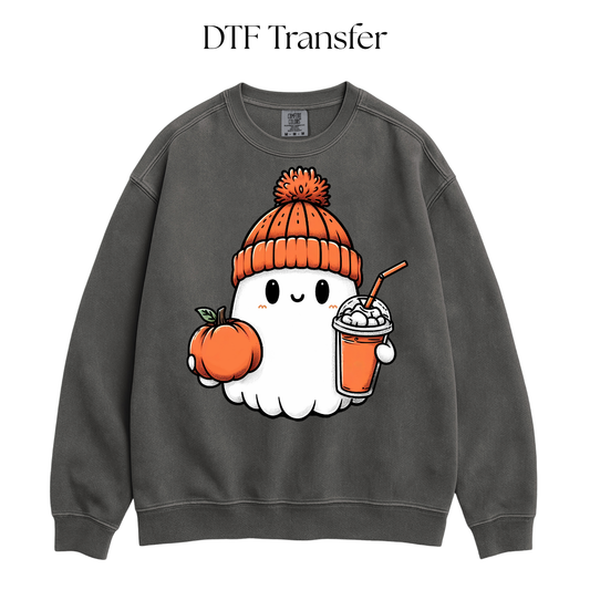 Orange Fall Ghostie DTF Transfer