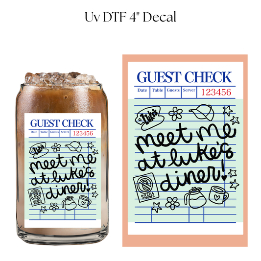 Meet Me at the Diner 4" UV DTF