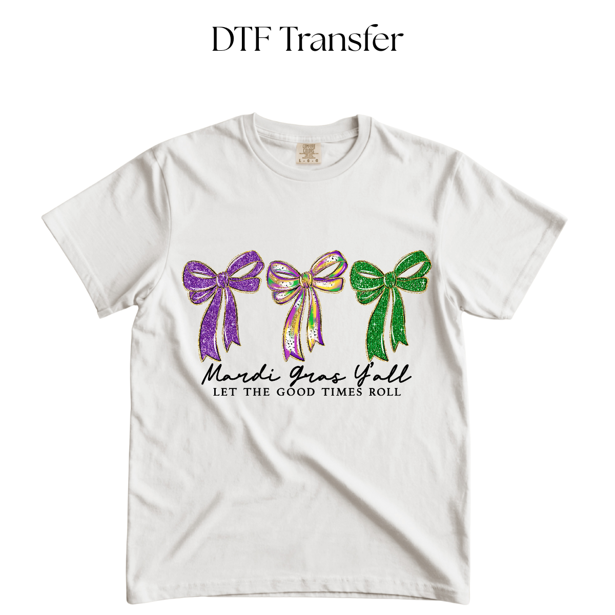 Mardi Gras Yall Bows DTF Transfer