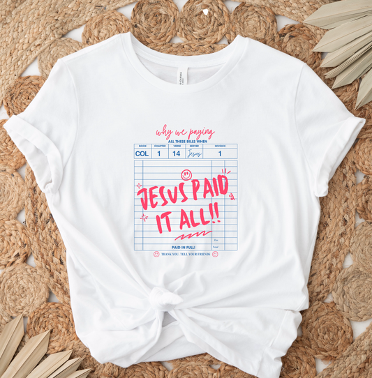 Jesus Paid It All DTF TRANSFER